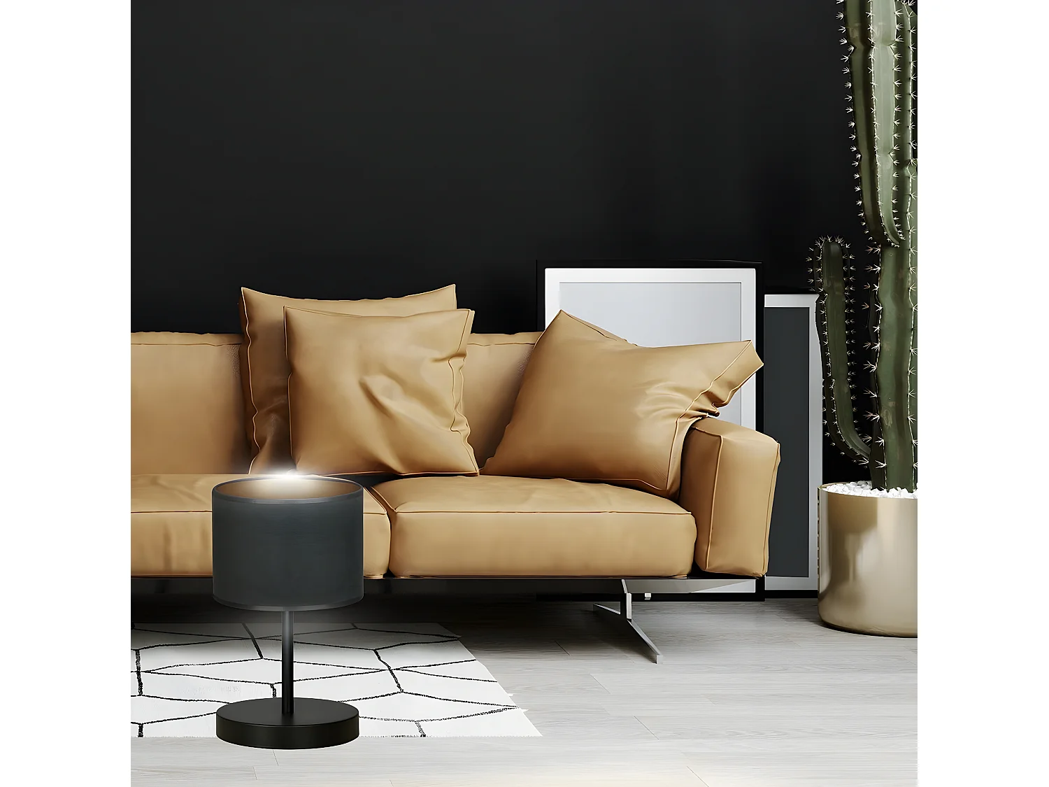 Tafellamp Hilde, Zwart, 20x34x18 cm, Seven Design