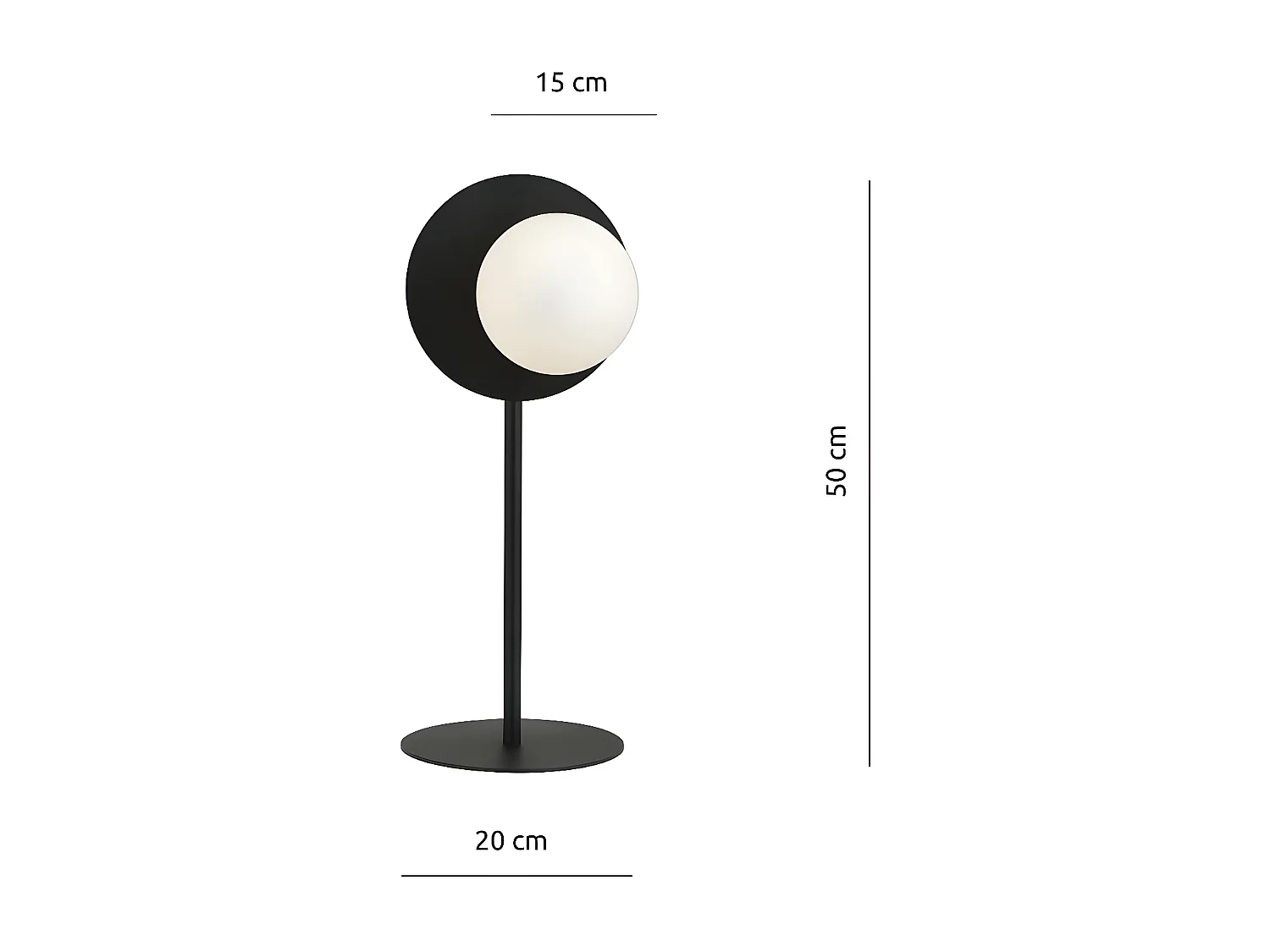 Tafellamp Oslo 1, Zwart, 20x50x20 cm, Seven Design