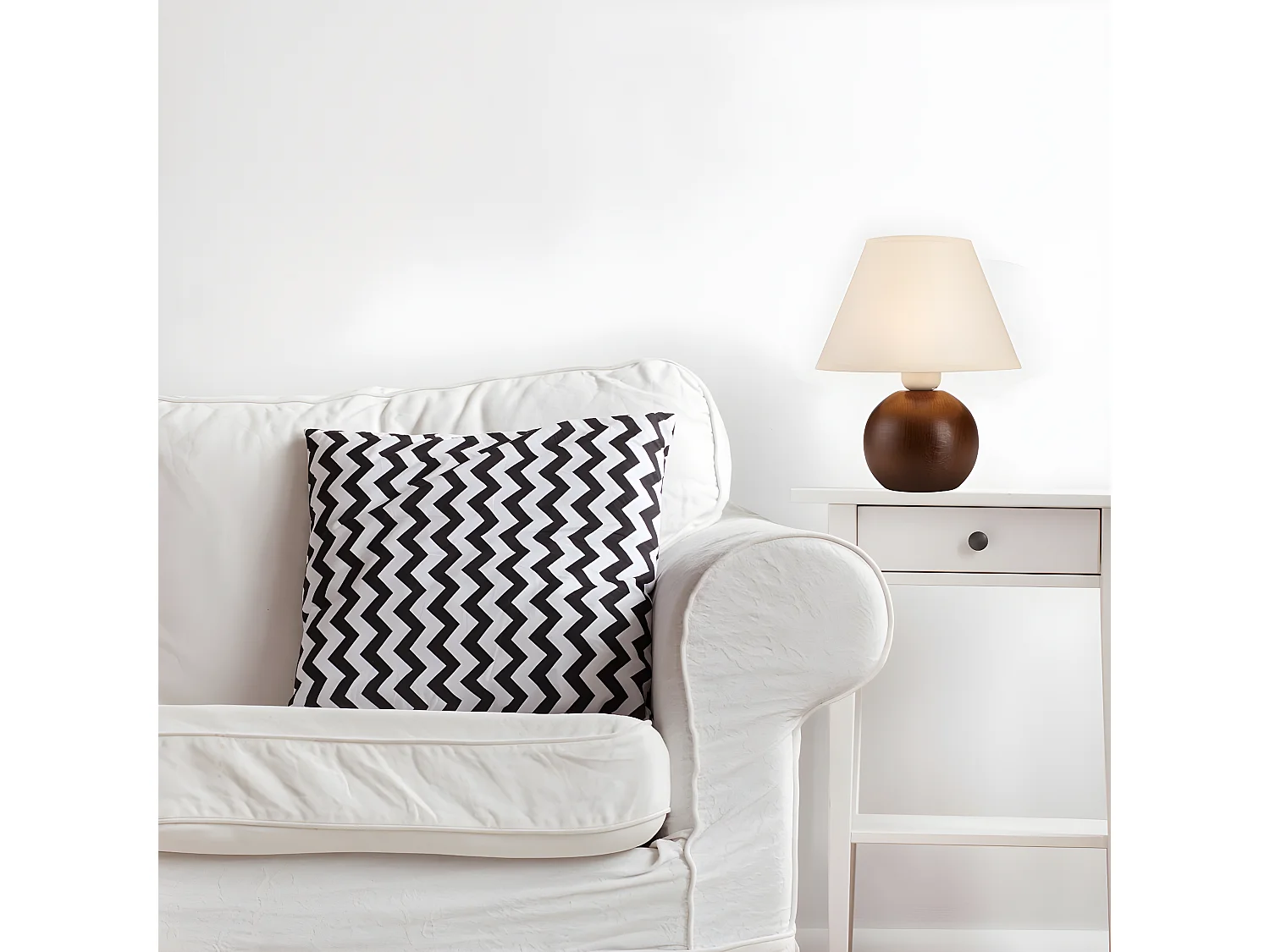 Candeeiro de Mesa Ball 1, Castanho, 24x24x19 cm, Seven Design