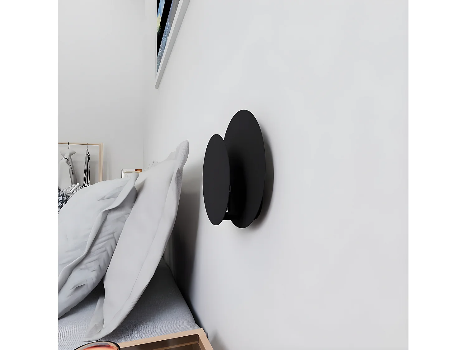 Lampa ścienna Circle, Czarny, 22x20x13 cm, EPIKASA