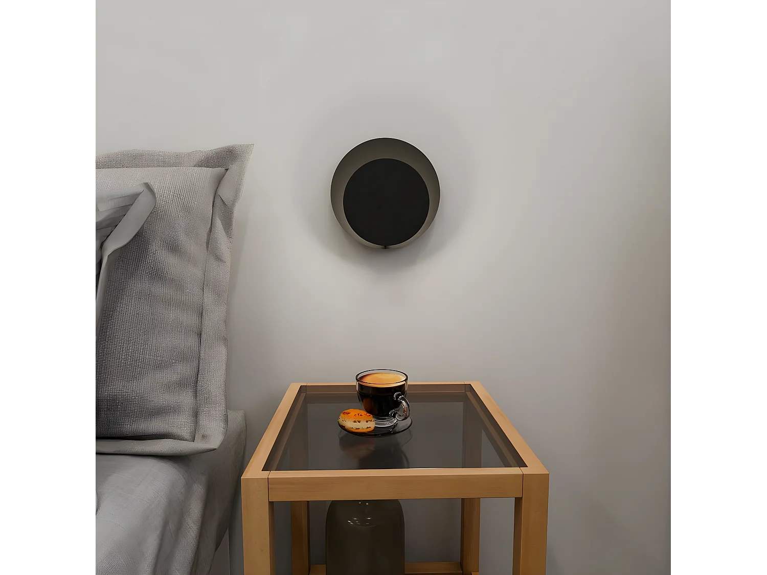 Applique Circle, Noir, 22x20x13 cm, EPIKASA