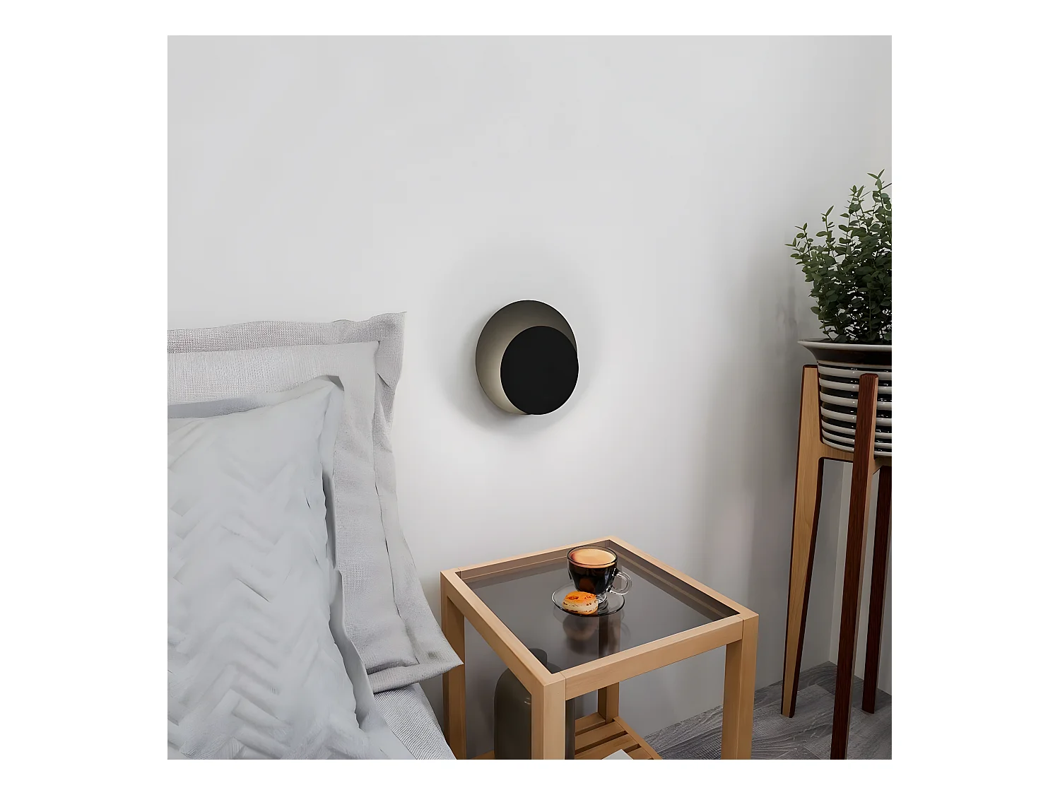 Applique Circle, Noir, 22x20x13 cm, EPIKASA