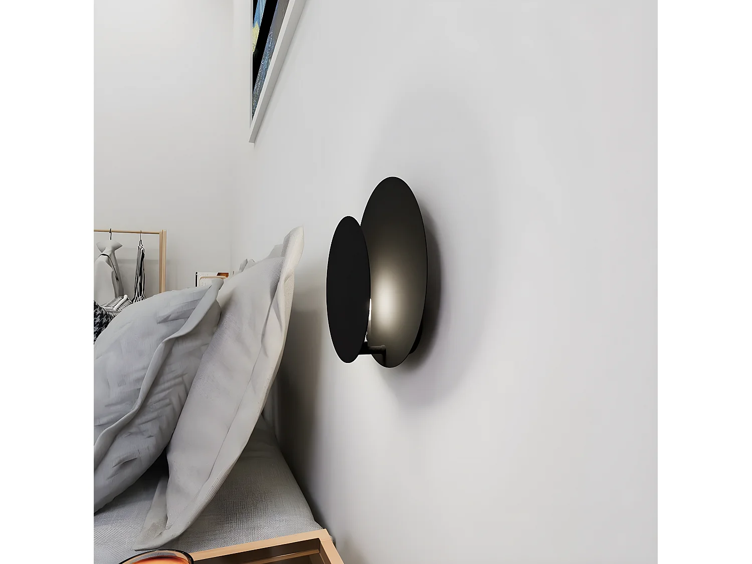 Applique Circle 5, Noir, 22x20x13 cm, Seven Design