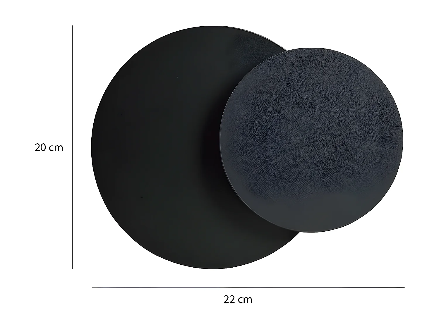 Applique Circle 5, Noir, 22x20x13 cm, Seven Design