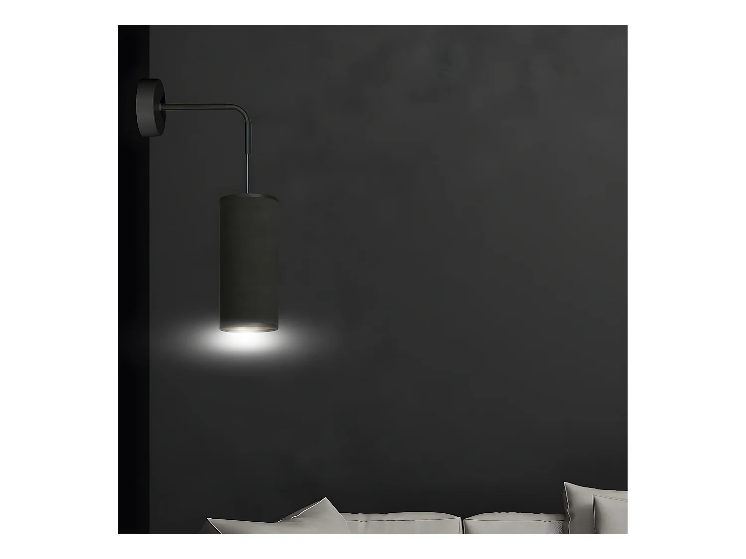 Applique Bente, Noir, 10x40x18 cm, EPIKASA