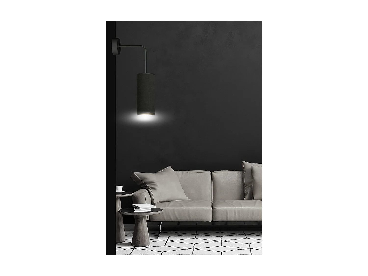 Applique Bente, Noir, 10x40x18 cm, EPIKASA