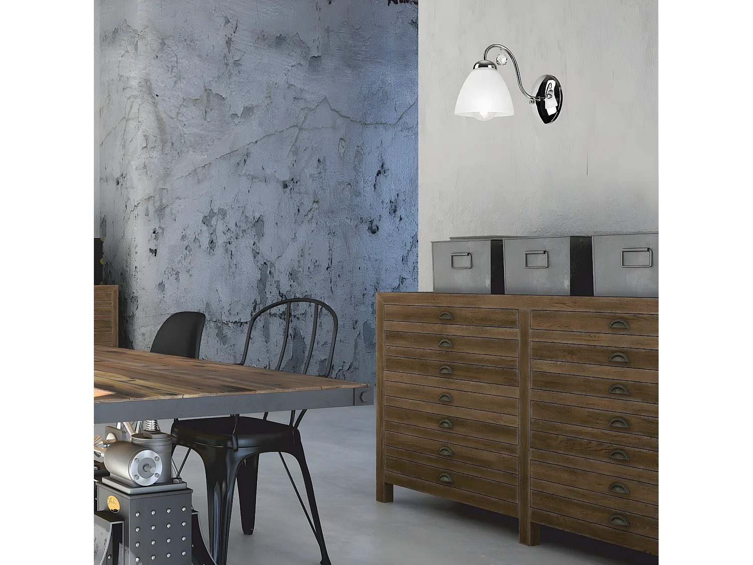 Lampa ścienna Miranda, Srebrny, 14x14x20 cm, Seven Design