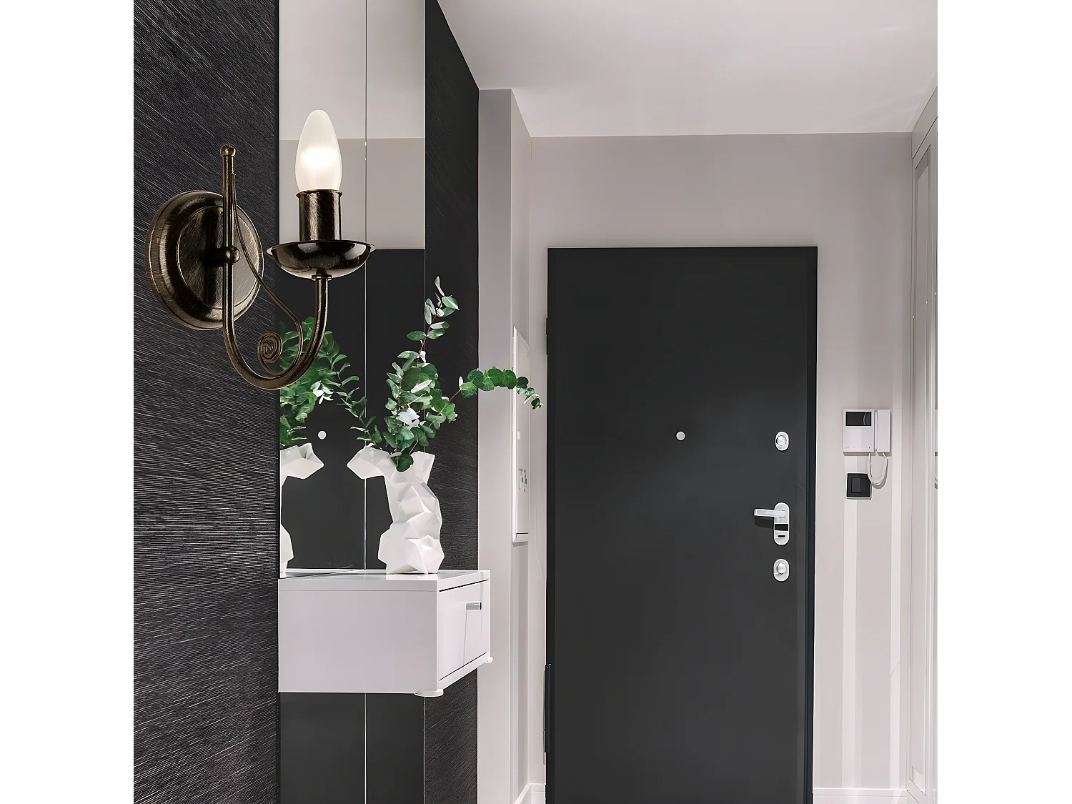 Lampa ścienna Donato, Czarny, 20x20x19 cm, Seven Design