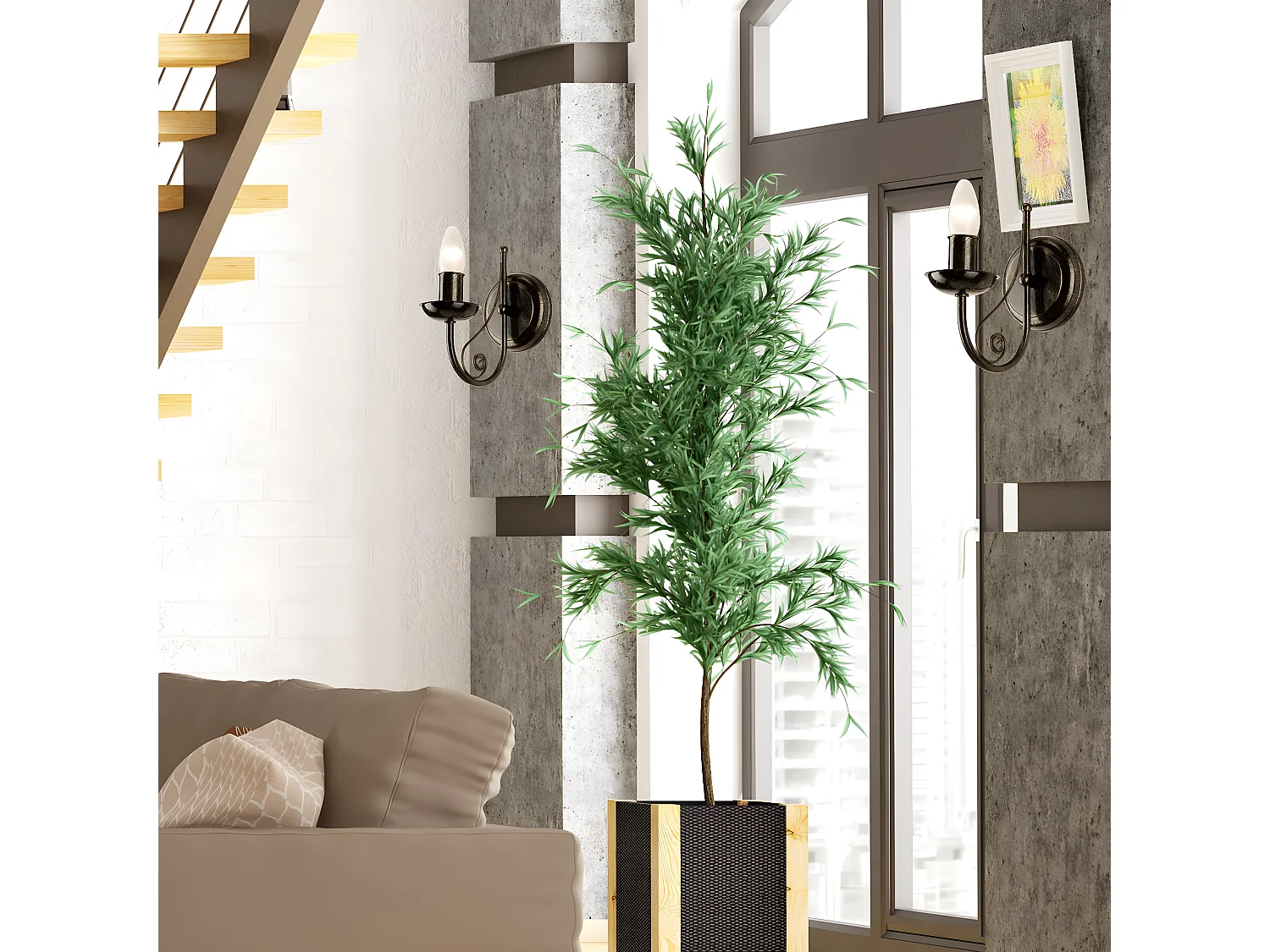 Lampa ścienna Donato, Czarny, 20x20x19 cm, Seven Design