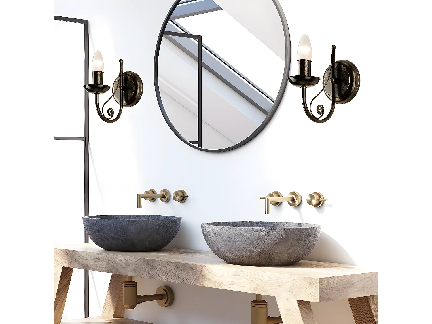 Lampa ścienna Donato, Czarny, 20x20x19 cm, Seven Design