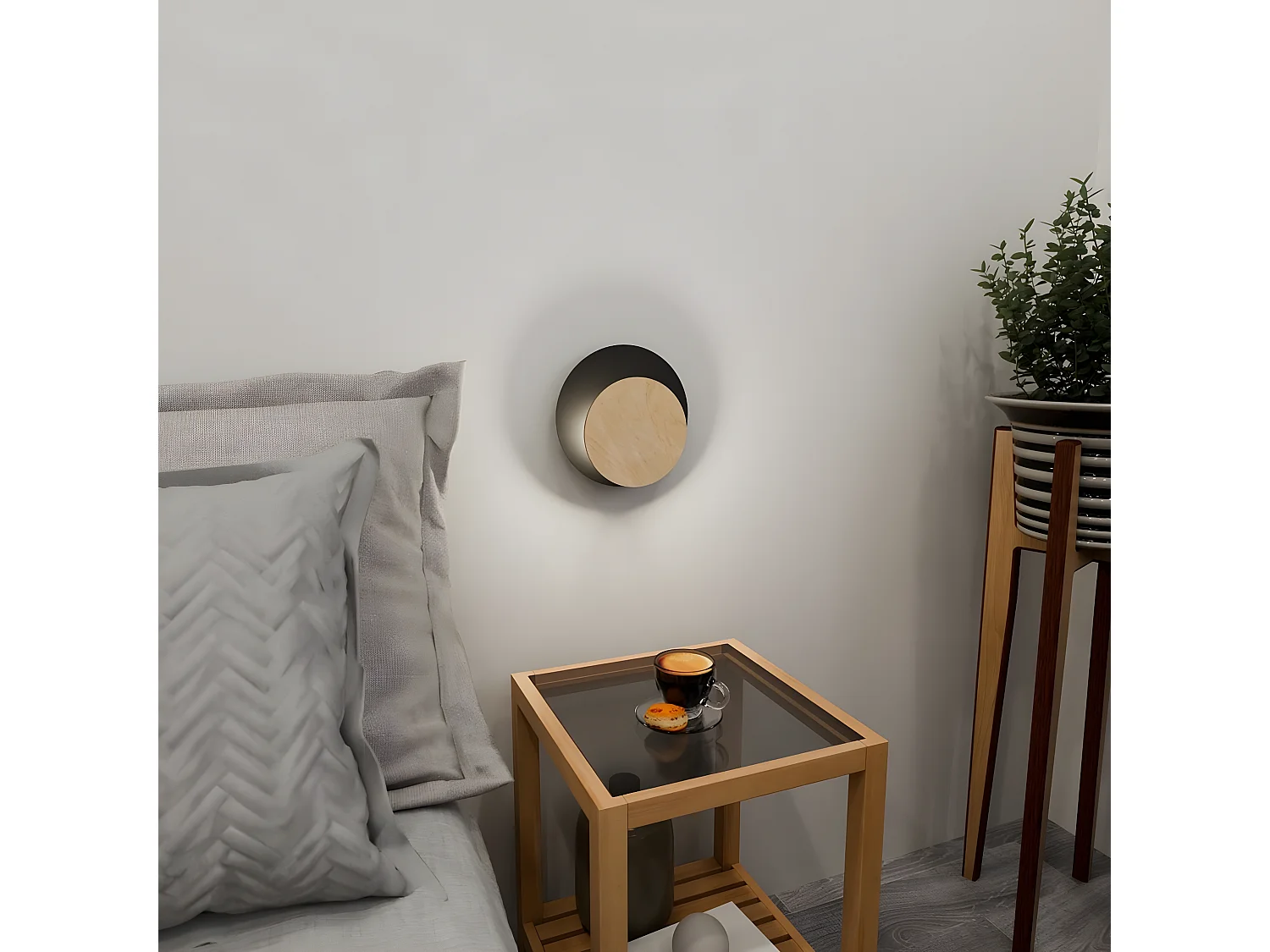 Applique Circle, Noir, 22x20x13 cm, Seven Design