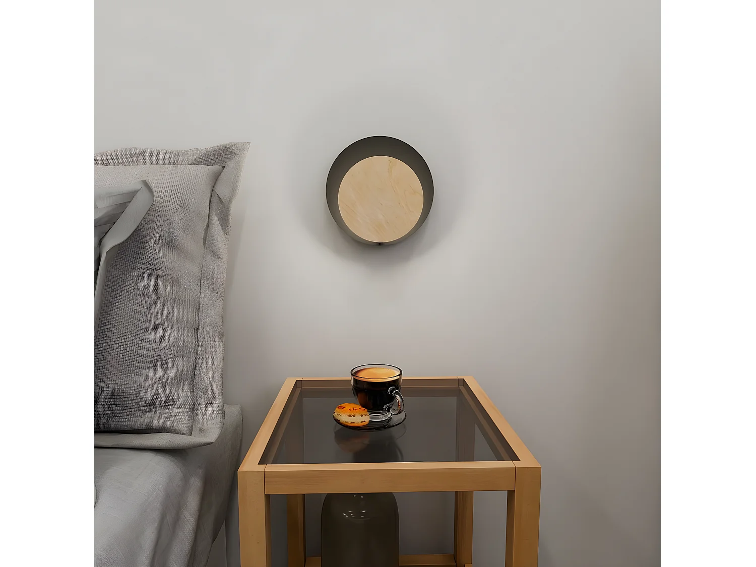 Applique Circle 1, Noir, 22x20x13 cm, Seven Design