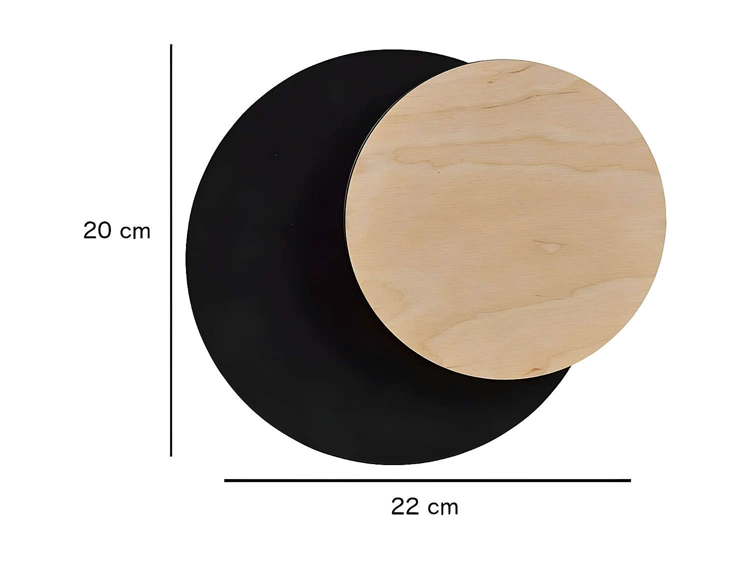 Applique Circle 1, Noir, 22x20x13 cm, Seven Design