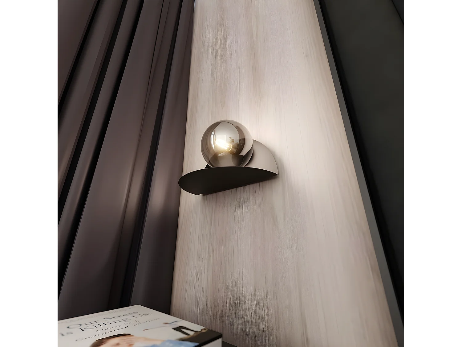 Applique Form1, Noir, 30x15x15 cm, Seven Design