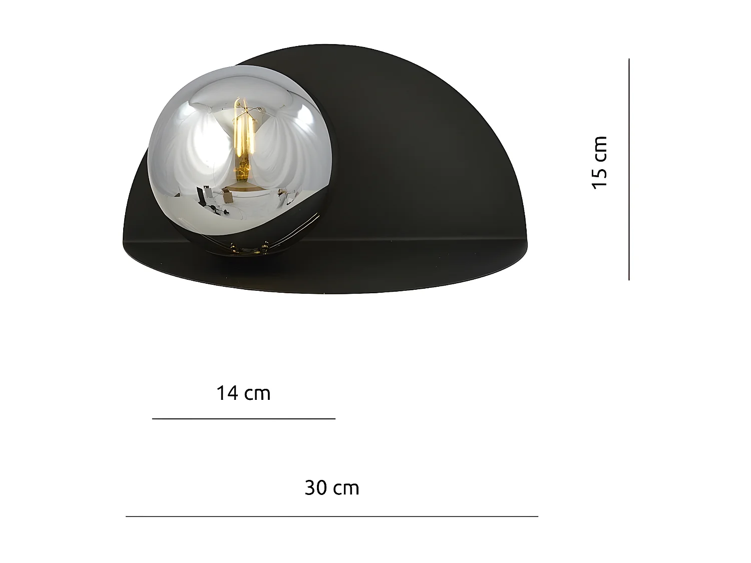 Applique Form1, Noir, 30x15x15 cm, Seven Design