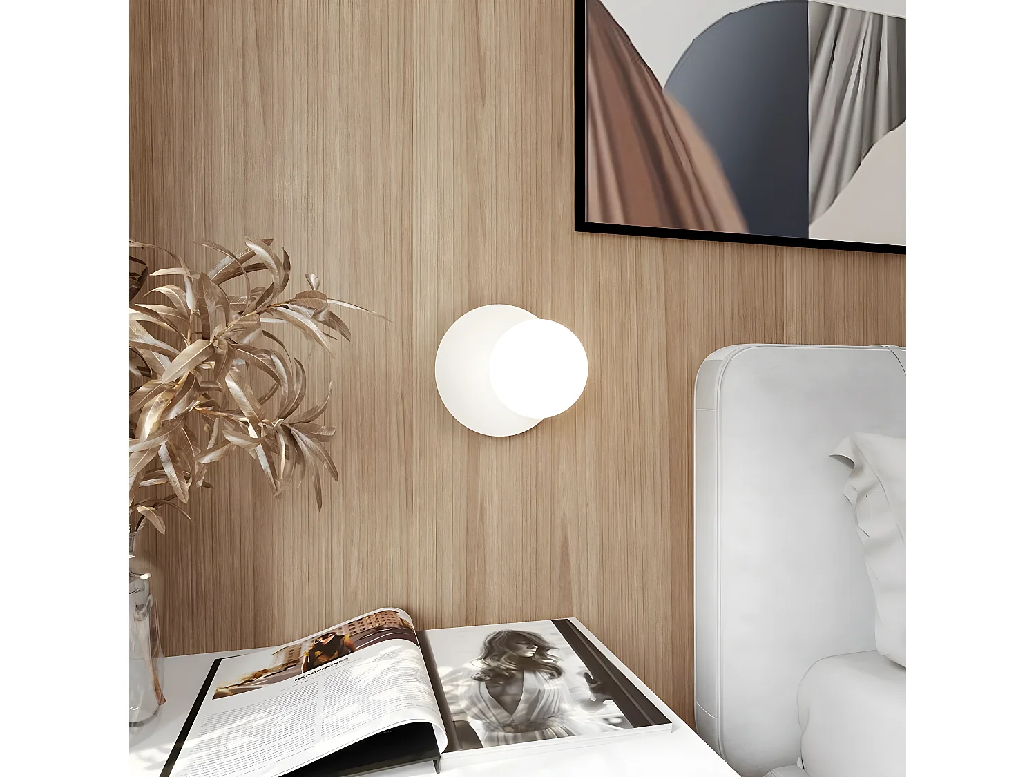 Applique Oslo, Blanc, 20x20x15 cm, EPIKASA