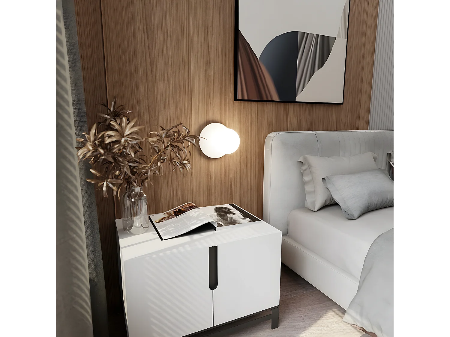 Applique Oslo 7, Blanc, 20x20x15 cm, Seven Design