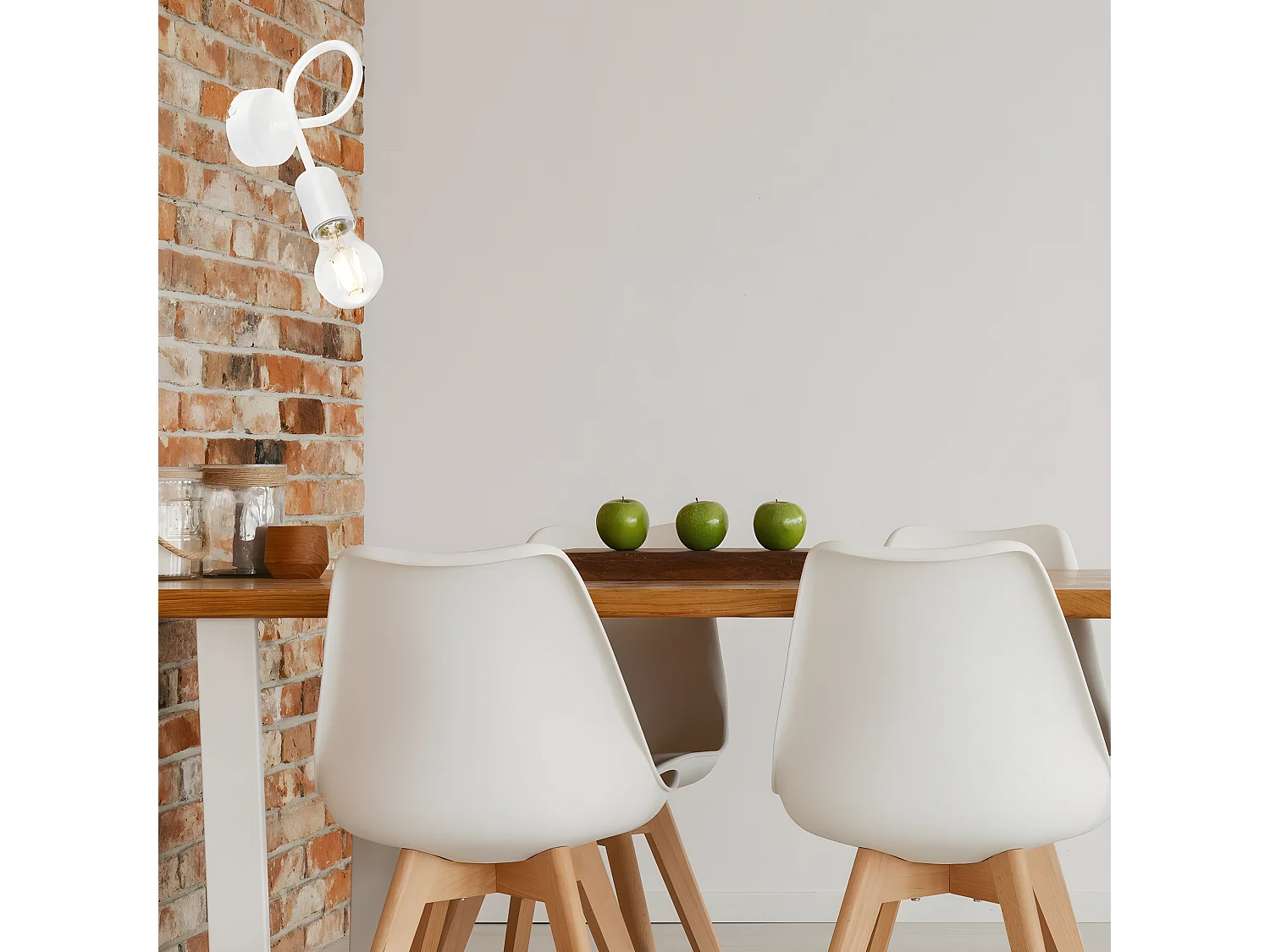 Applique Camilla, Blanc, 8x8x18 cm, Seven Design