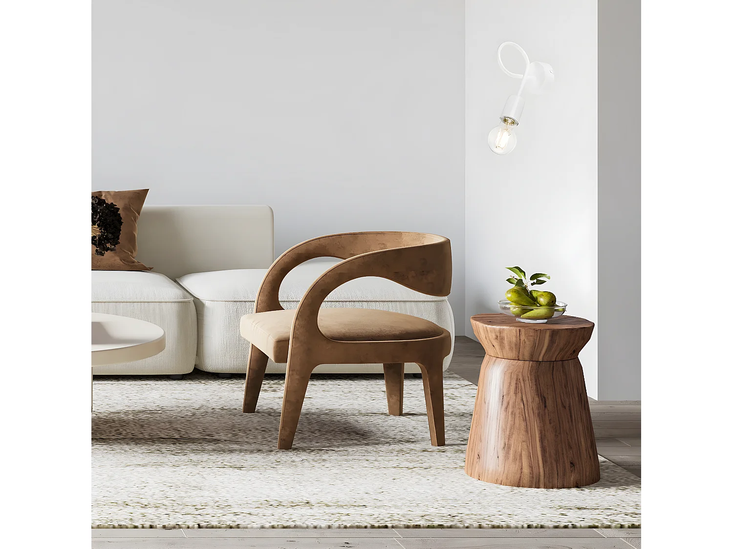 Applique Camilla, Blanc, 8x8x18 cm, Seven Design