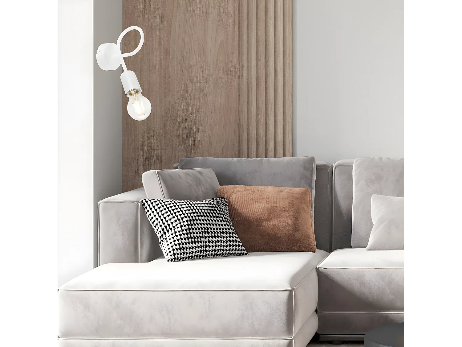 Applique Camilla, Blanc, 8x8x18 cm, Seven Design