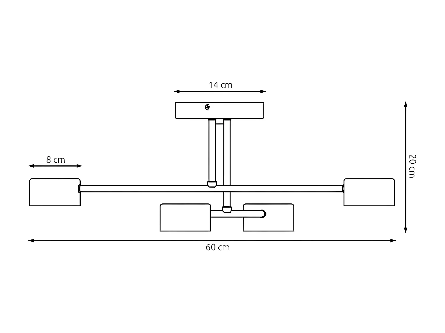 Applique Ellie, Blanc, 22x22x24 cm, Seven Design