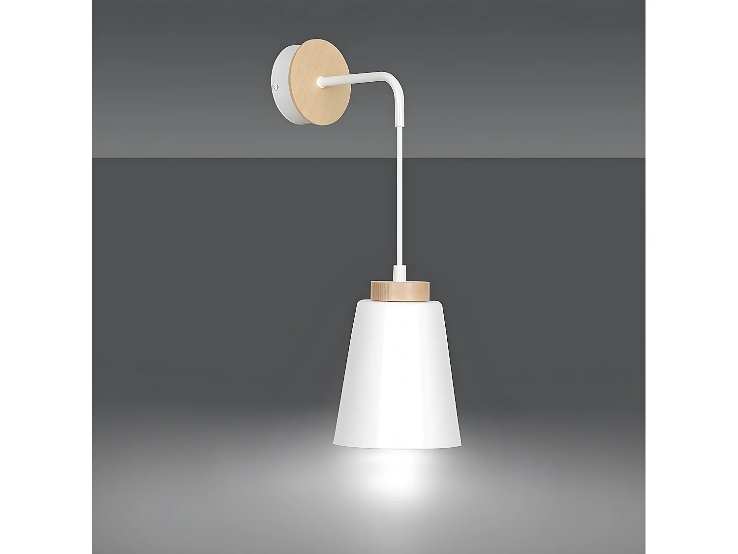 Wandlamp Bolero, Wit, 14x25x16 cm, Seven Design