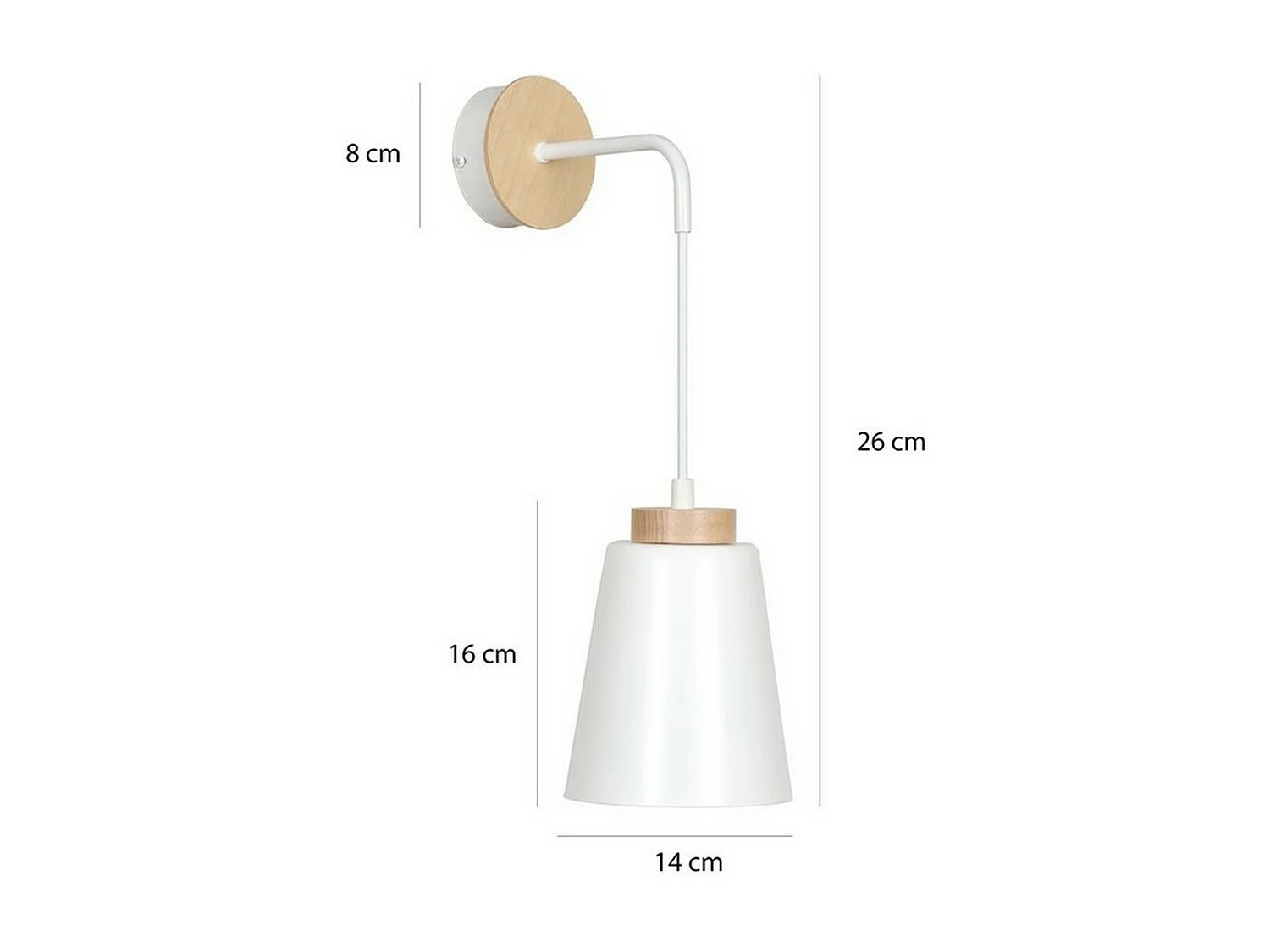 Wandlamp Bolero, Wit, 14x25x16 cm, Seven Design