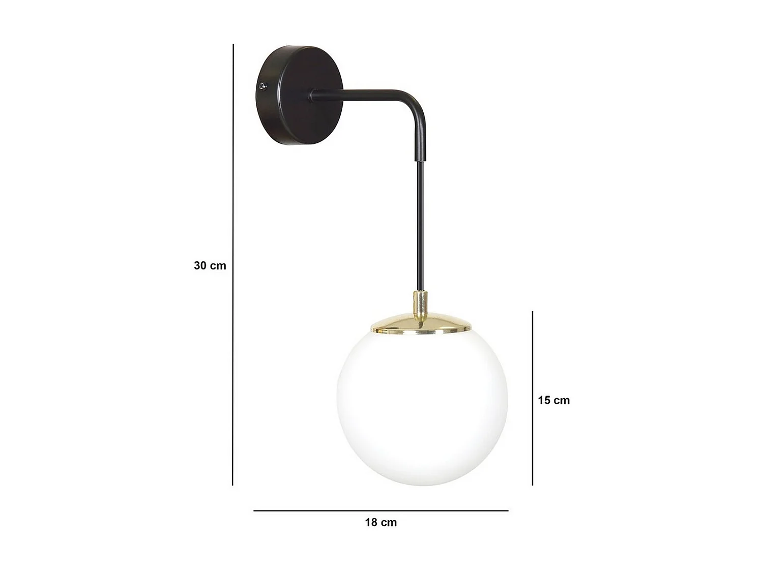 Wandlamp Ognis, Zwart, 18x30x16 cm, Seven Design