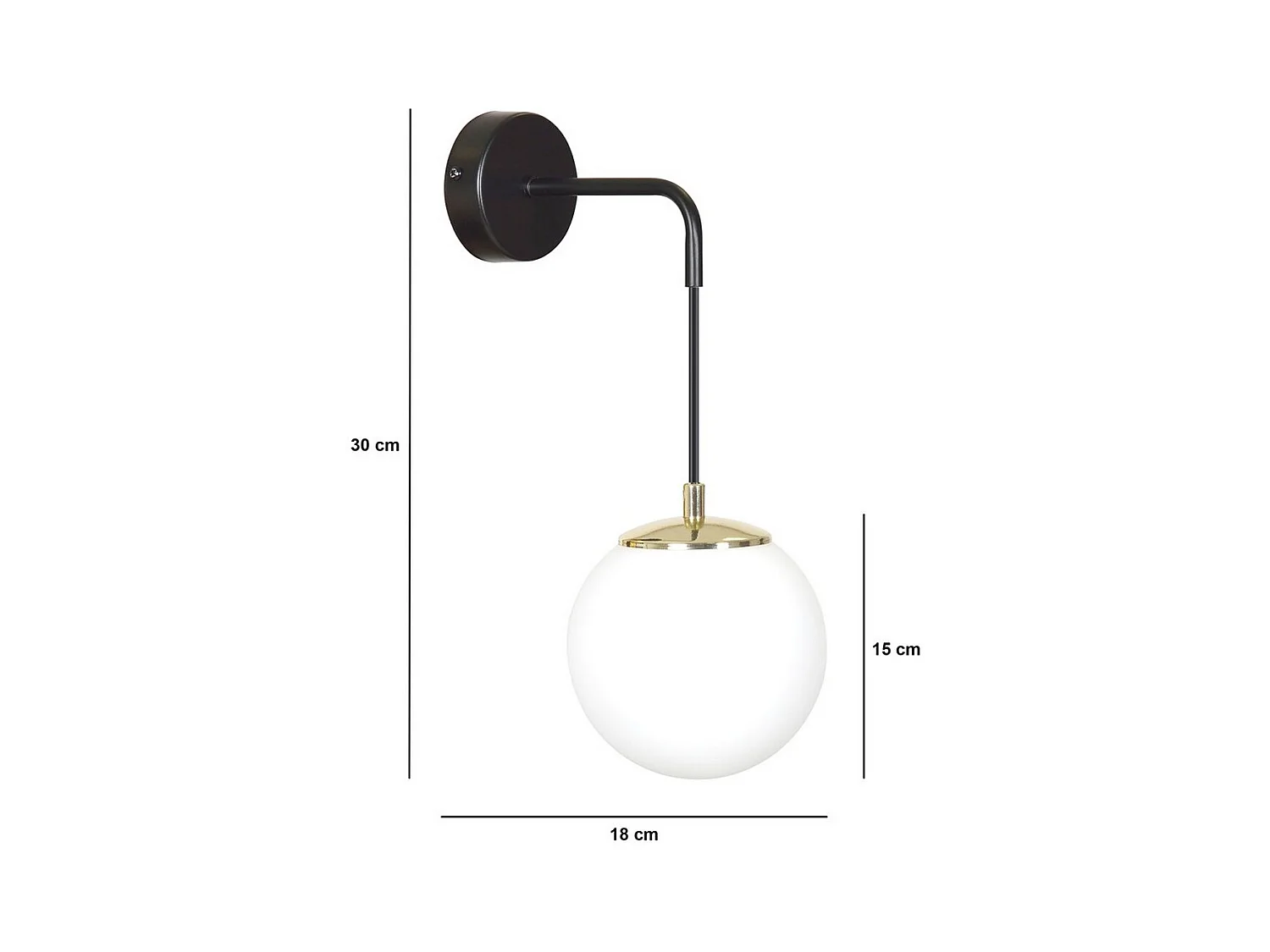 Wandlamp Ognis, Zwart, 18x30x16 cm, Epikasa