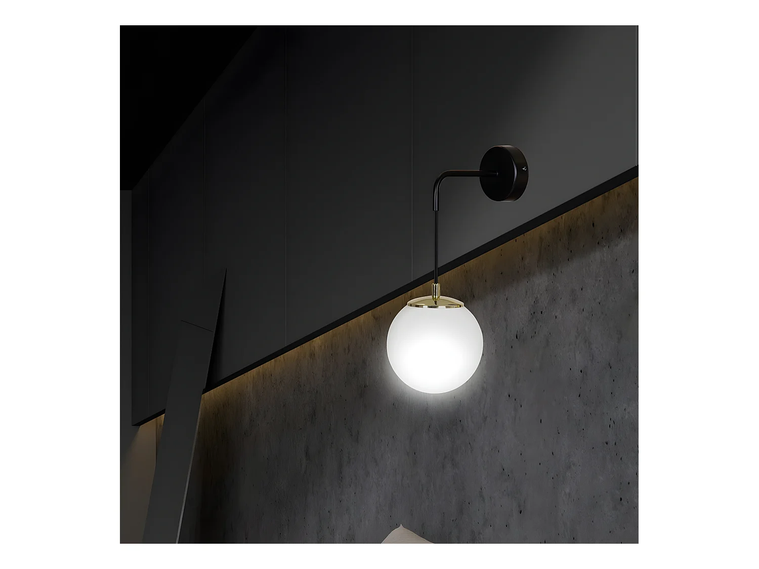 Wandlamp Ognis, Zwart, 18x30x16 cm, Epikasa