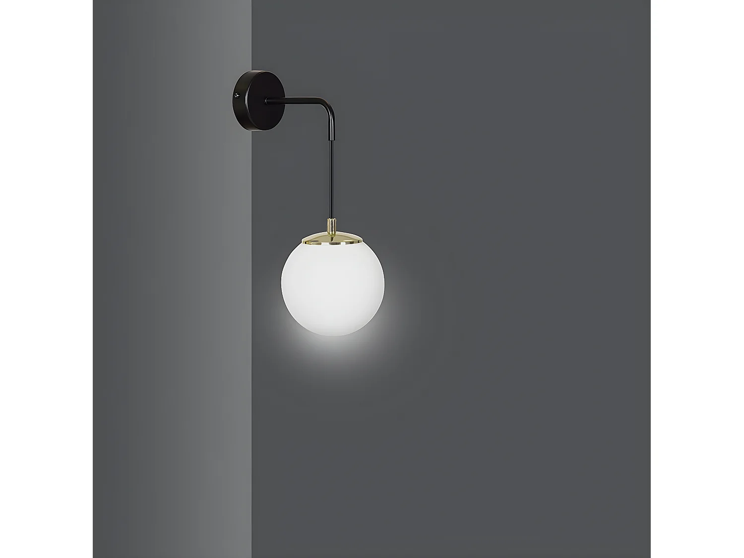 Wandlamp Ognis, Zwart, 18x30x16 cm, Seven Design