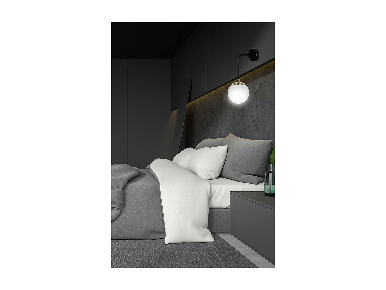 Wandlamp Ognis, Zwart, 18x30x16 cm, Seven Design