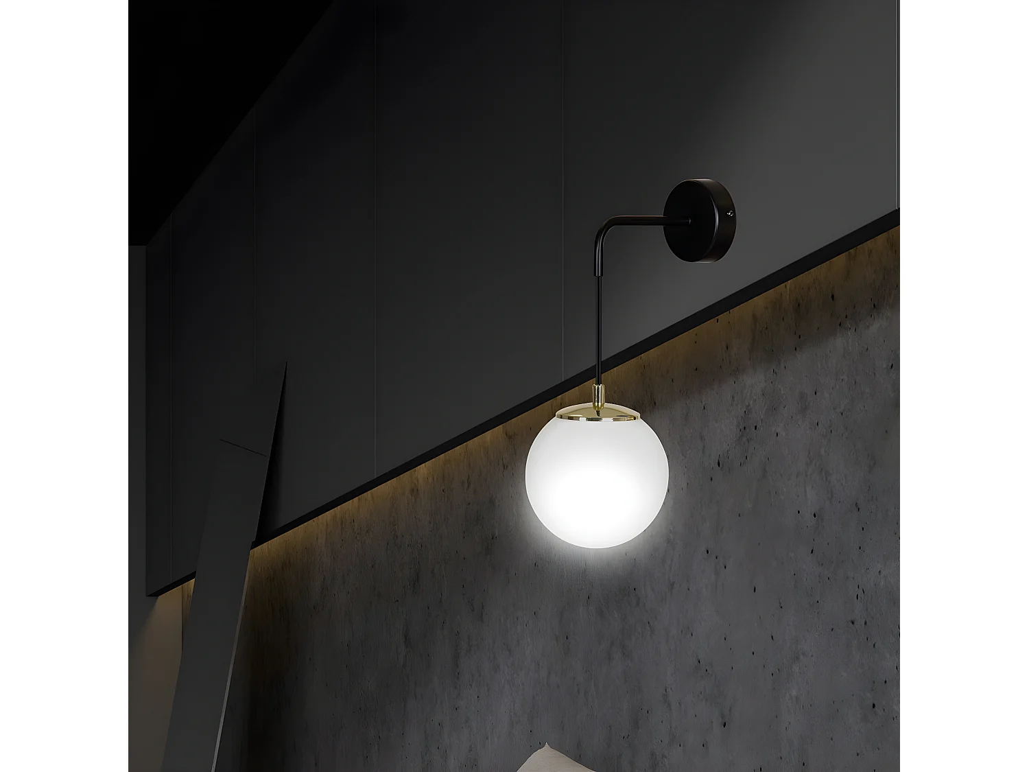 Wandlamp Ognis, Zwart, 18x30x16 cm, Seven Design