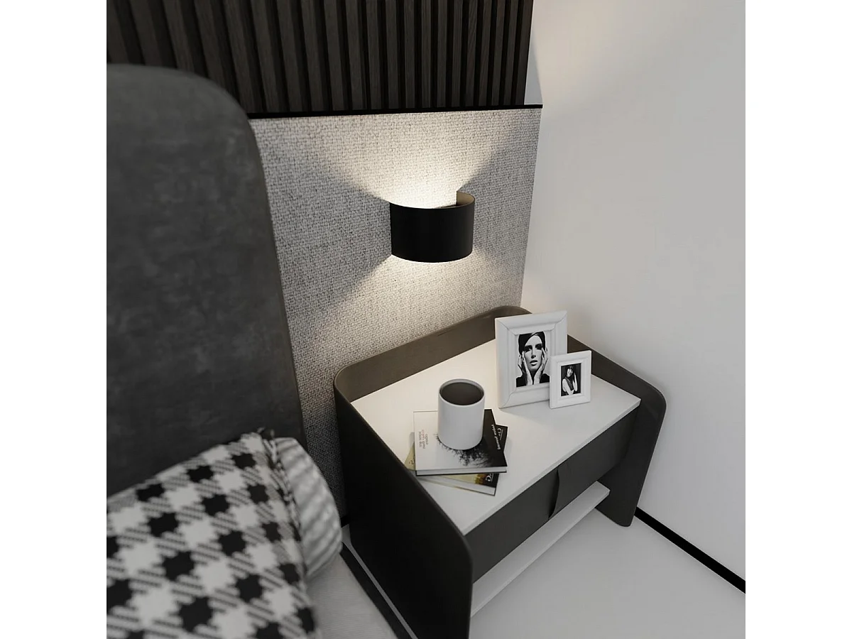 Lampada a Parete Fold, Nero, 20x14x13 cm, Seven Design