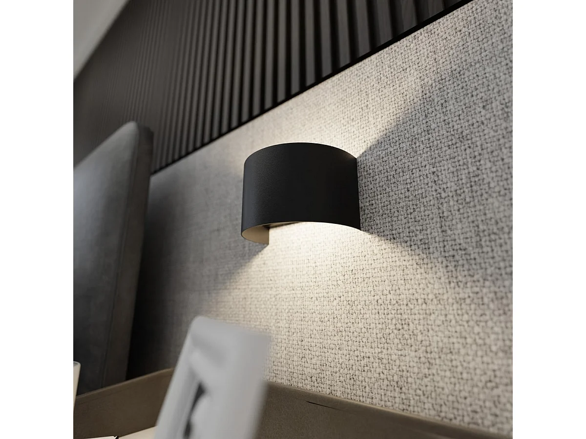 Lampada a Parete Fold, Nero, 20x14x13 cm, Seven Design