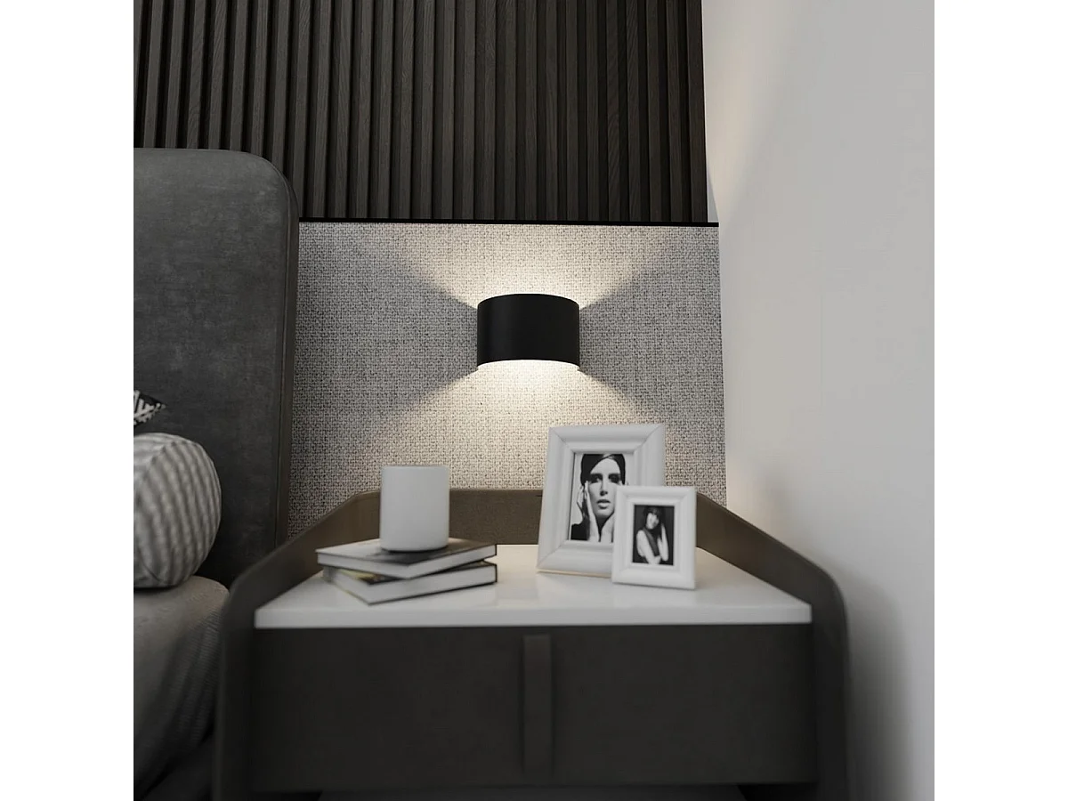 Lampada a Parete Fold, Nero, 20x14x13 cm, Seven Design