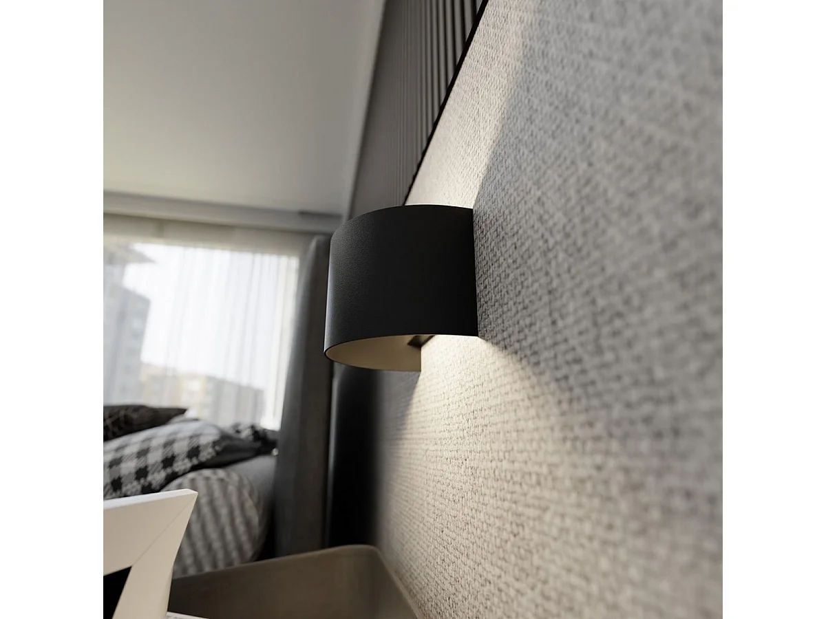 Lampada a Parete Fold, Nero, 20x14x13 cm, Seven Design