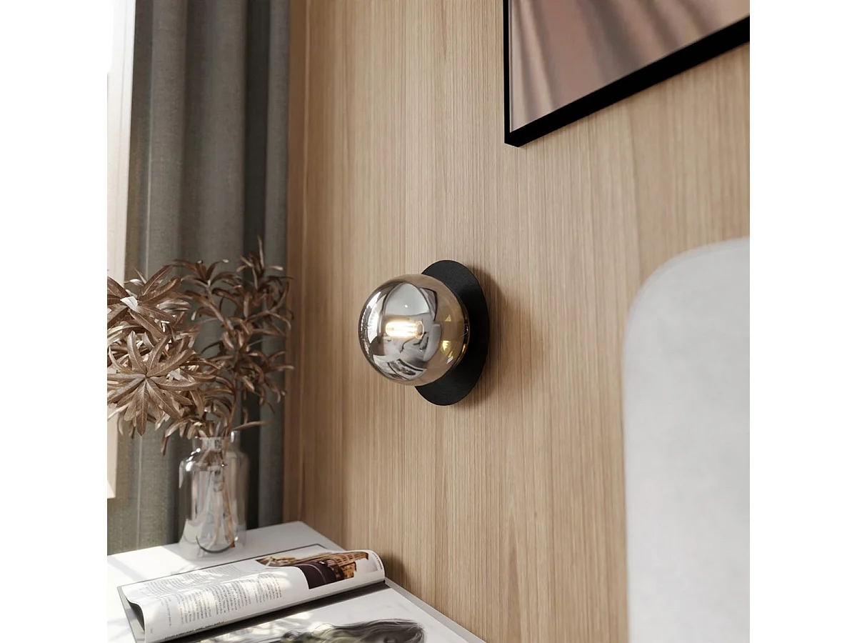 Candeeiro de Parede Oslo 4, Preto, 20x20x15 cm, Seven Design