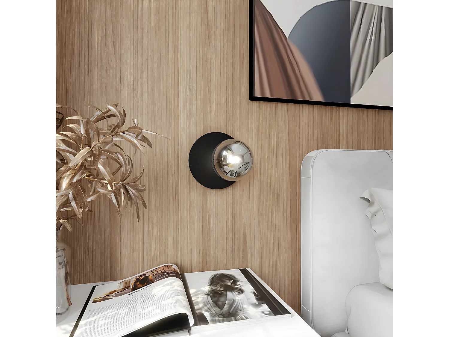 Candeeiro de Parede Oslo 4, Preto, 20x20x15 cm, Seven Design