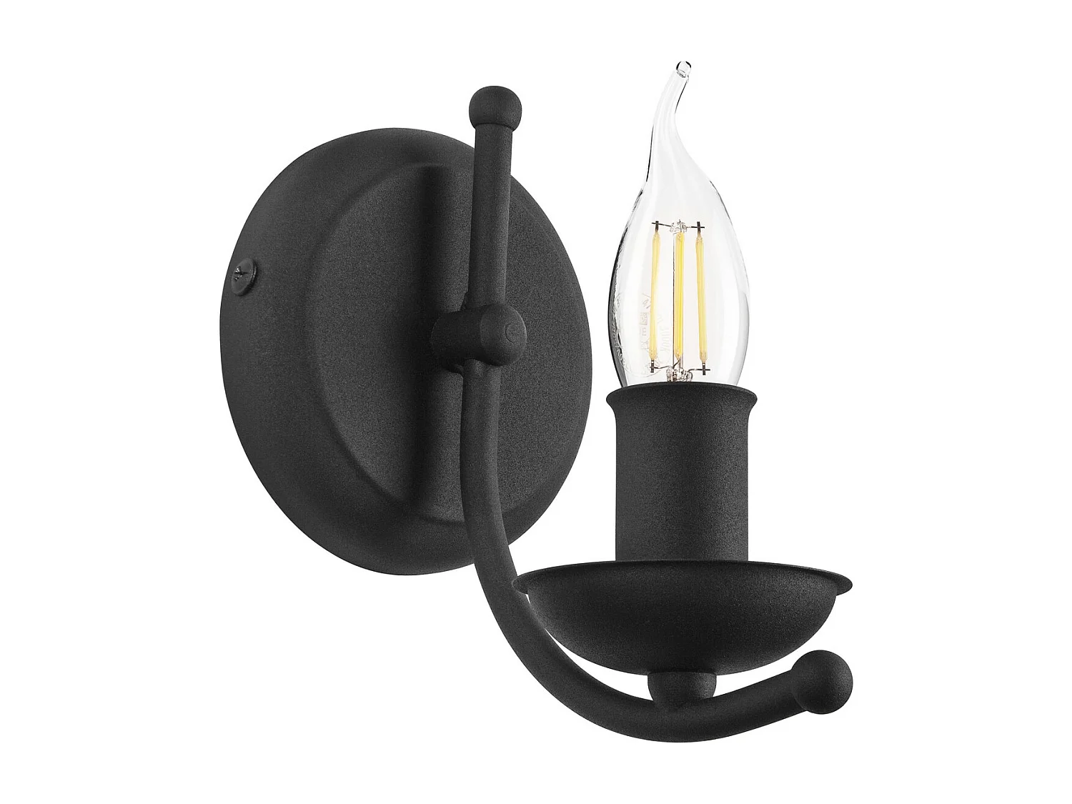 Applique Luca, Noir, 18x18x17 cm, Seven Design