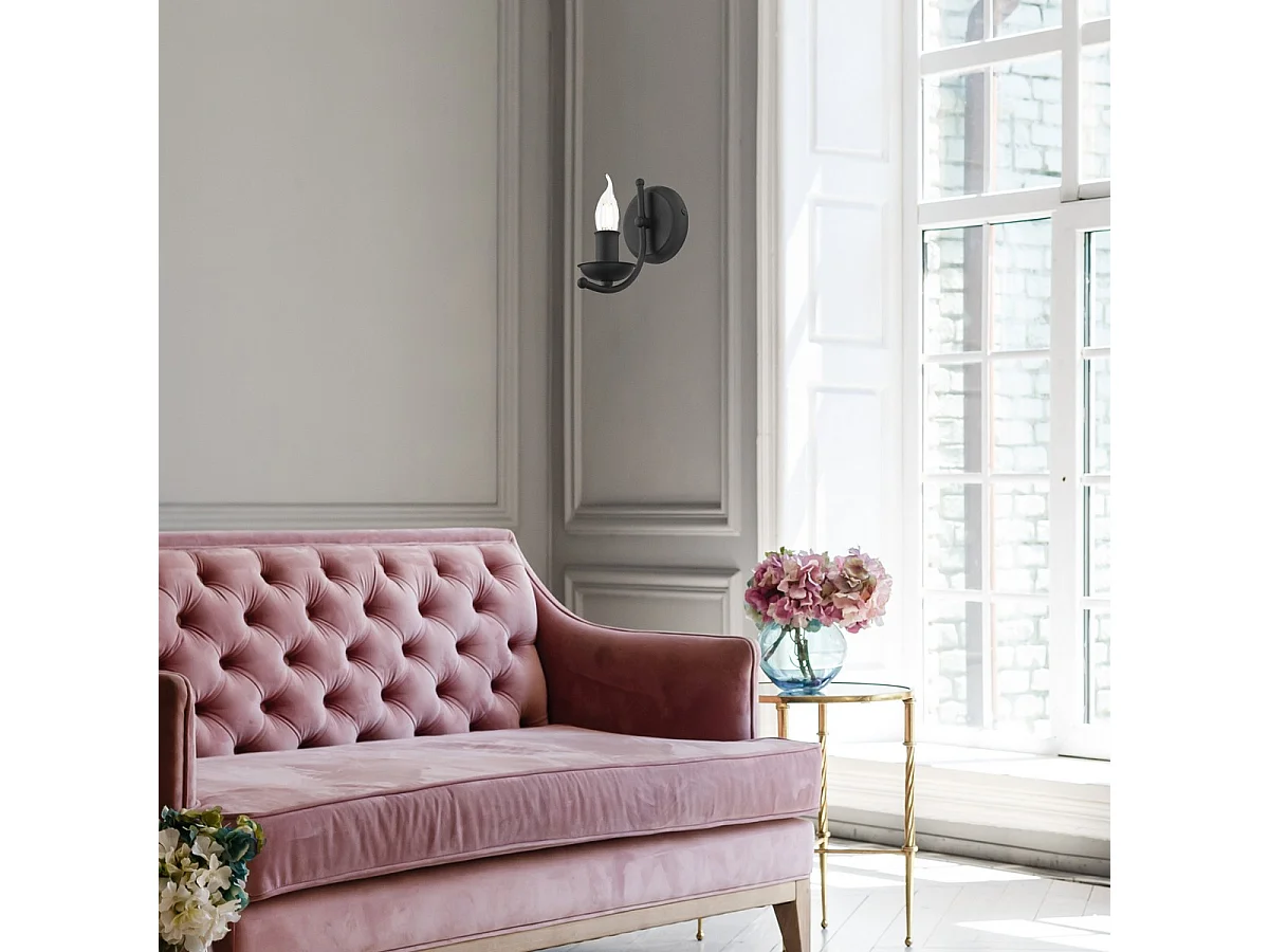 Applique Luca, Noir, 18x18x17 cm, Seven Design