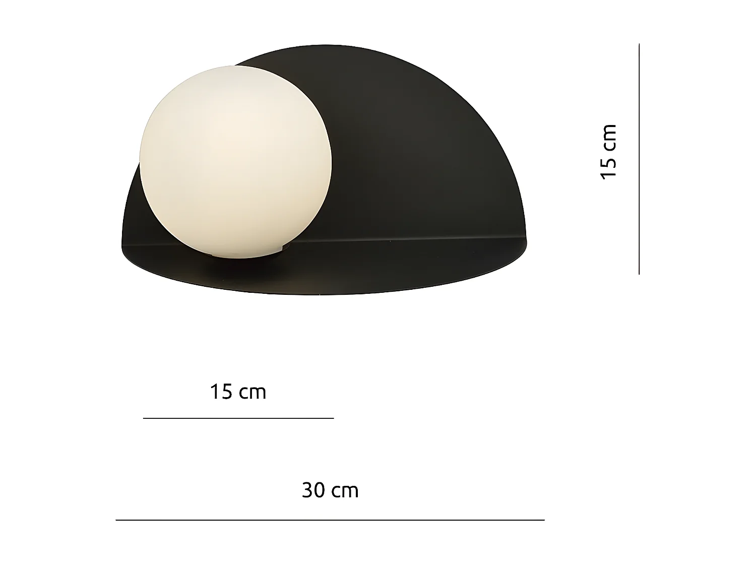 Applique Form, Noir, 30x15x15 cm, Seven Design