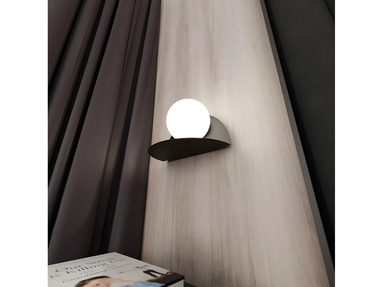 Lámpara de Pared Form, Negro, 30x15x15 cm, Seven Design