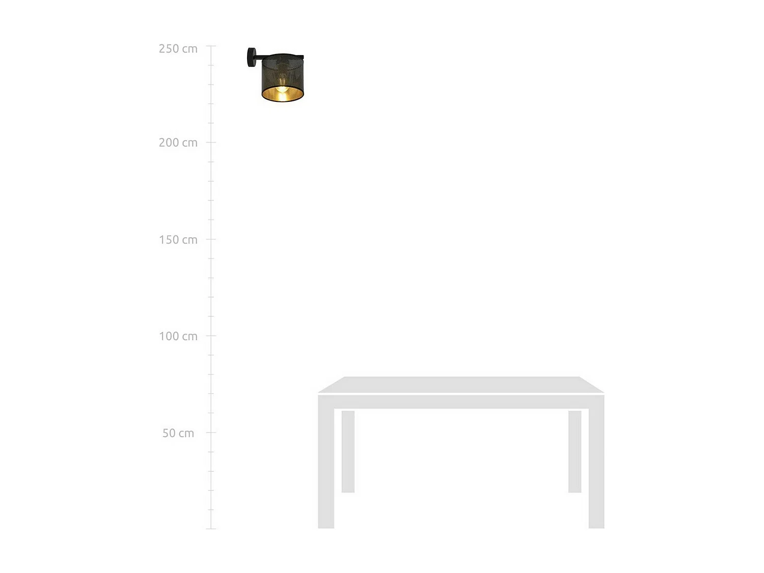 Lámpara de Pared Jordan 8, Negro, 23x22x23 cm, Seven Design