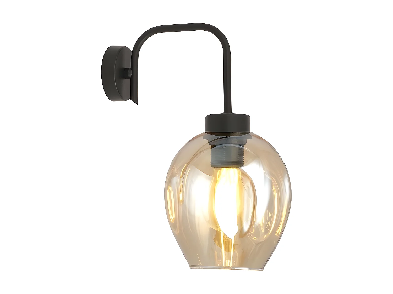 Applique Lukka 3, Noir, 14x26x14 cm, Seven Design