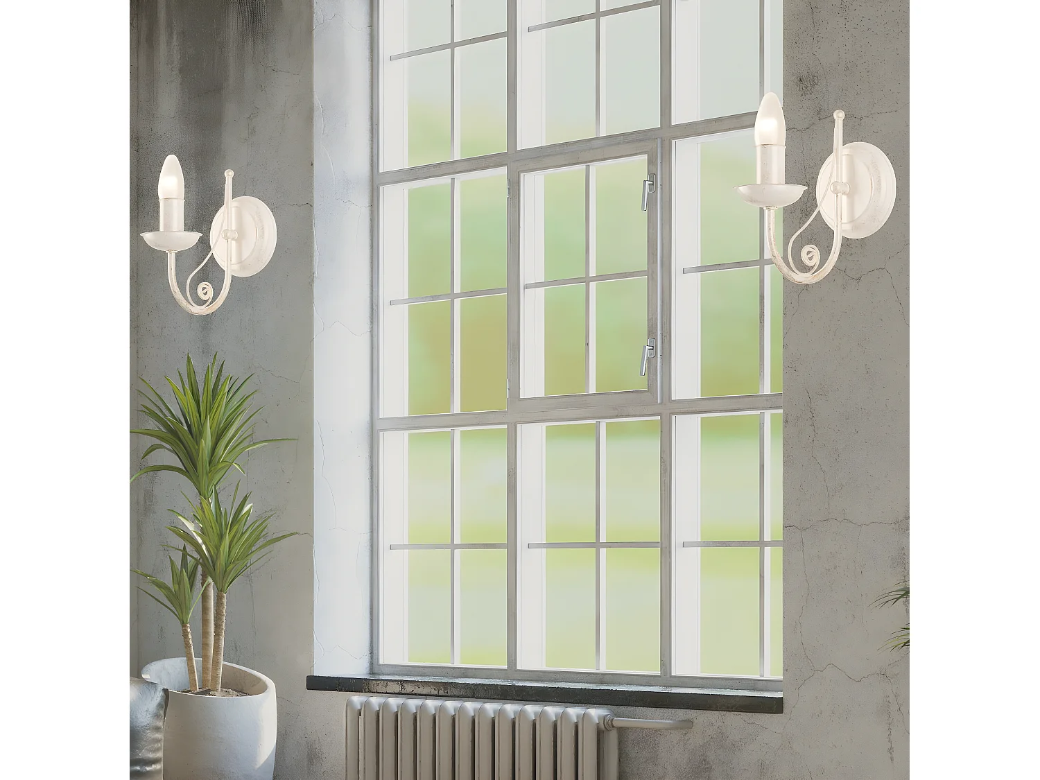 Lampa ścienna Donato, Biały, 20x20x19 cm, Seven Design