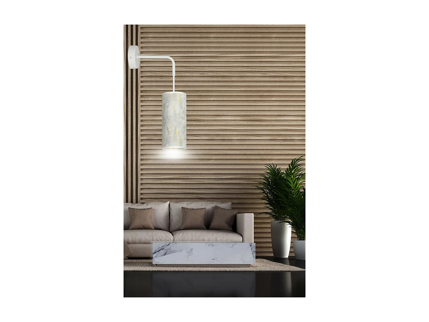 Applique Karli, Blanc, 10x40x18 cm, Seven Design