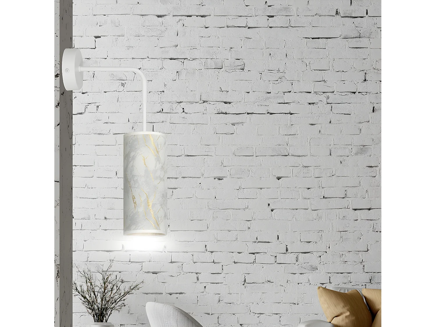 Applique Karli, Blanc, 10x40x18 cm, Seven Design