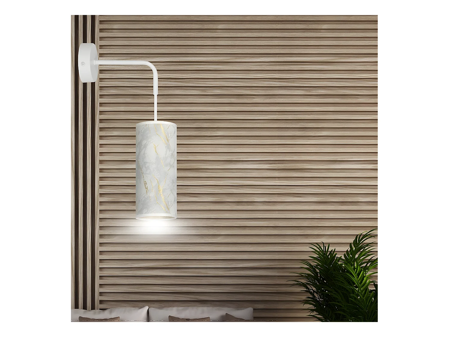 Applique Karli, Blanc, 10x40x18 cm, EPIKASA