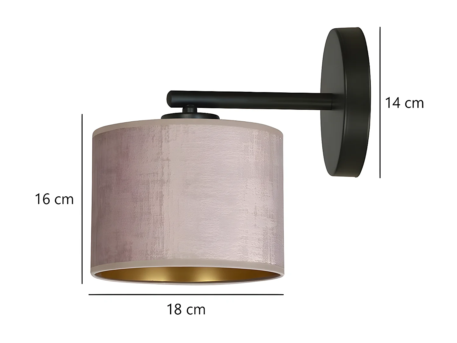 Applique Hilde, Rose, 27x24x20 cm, Seven Design